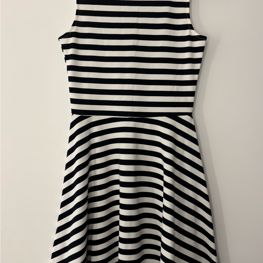 Black and White Striped Sleeveless Dress